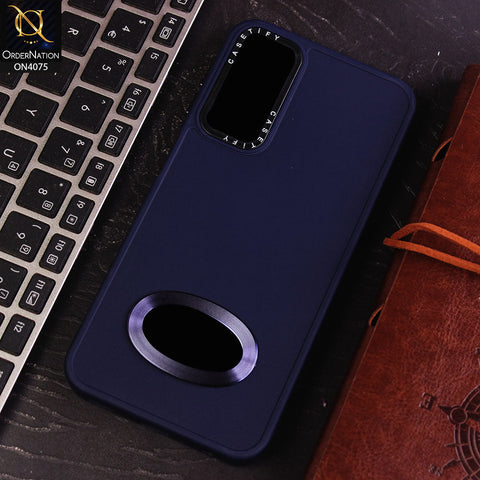 Samsung Galaxy A24 4G Cover - Blue - New Soft Silicon Fashion Case With Fancy Camera Ring & Logo Hole