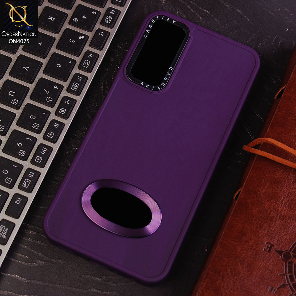 Samsung Galaxy A24 4G Cover - Purple - New Soft Silicon Fashion Case With Fancy Camera Ring & Logo Hole