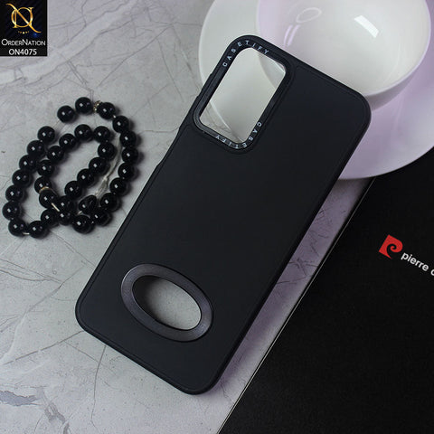 Samsung Galaxy A32 Cover - Black - New Soft Silicon Fashion Case With Fancy Camera Ring & Logo Hole