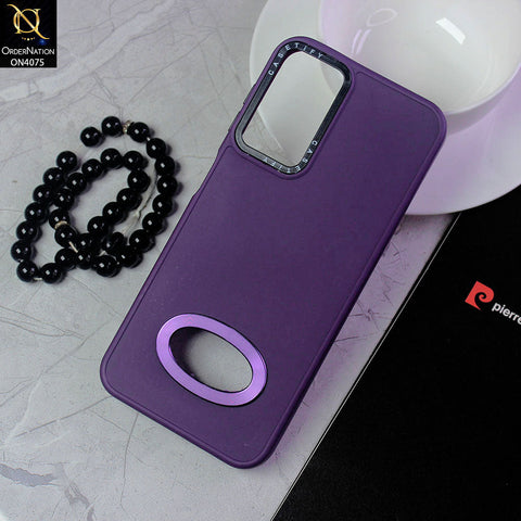 Samsung Galaxy A32 Cover - Purple - New Soft Silicon Fashion Case With Fancy Camera Ring & Logo Hole