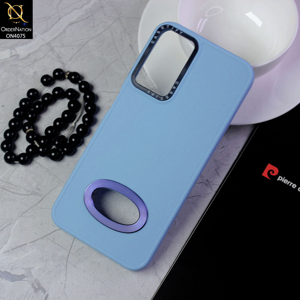 Samsung Galaxy A32 Cover - Sierra Blue - New Soft Silicon Fashion Case With Fancy Camera Ring & Logo Hole