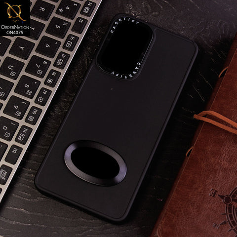 Samsung Galaxy A33 5G Cover - Black - New Soft Silicon Fashion Case With Fancy Camera Ring & Logo Hole