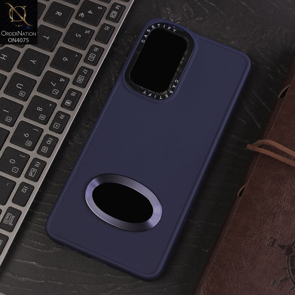 Samsung Galaxy A33 5G Cover - Blue - New Soft Silicon Fashion Case With Fancy Camera Ring & Logo Hole