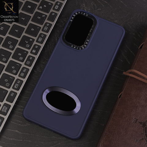 Samsung Galaxy A33 5G Cover - Blue - New Soft Silicon Fashion Case With Fancy Camera Ring & Logo Hole