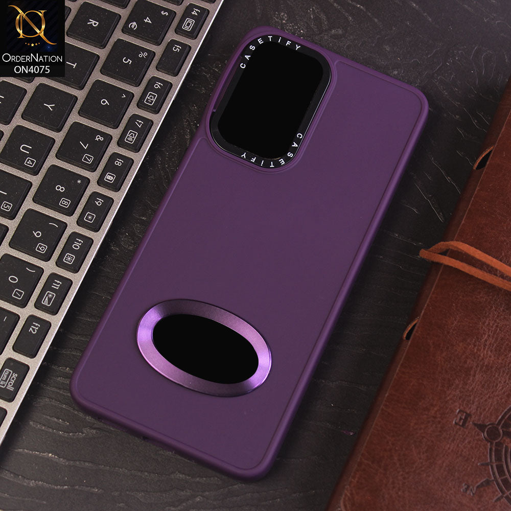 Samsung Galaxy A33 5G Cover - Purple - New Soft Silicon Fashion Case With Fancy Camera Ring & Logo Hole