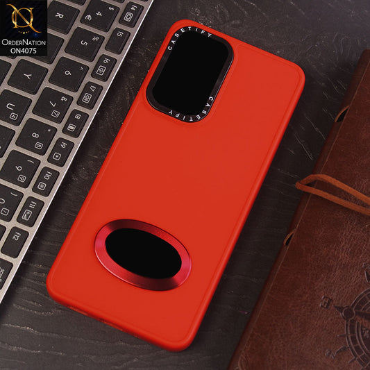 Samsung Galaxy A33 5G Cover - Red - New Soft Silicon Fashion Case With Fancy Camera Ring & Logo Hole