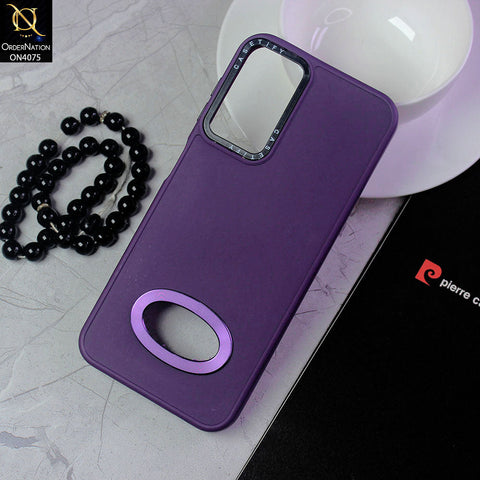 Samsung Galaxy A52s 5G Cover - Purple - New Soft Silicon Fashion Case With Fancy Camera Ring & Logo Hole