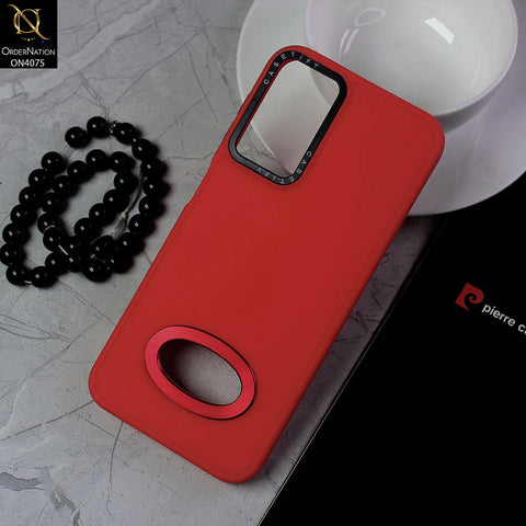 Samsung Galaxy A52 Cover - Red - New Soft Silicon Fashion Case With Fancy Camera Ring & Logo Hole
