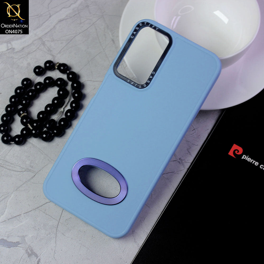 Samsung Galaxy A52s 5G Cover - Sierra Blue - New Soft Silicon Fashion Case With Fancy Camera Ring & Logo Hole