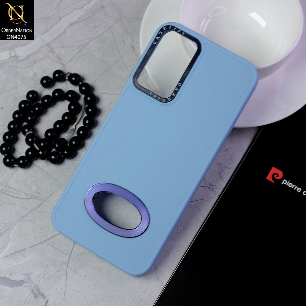 Samsung Galaxy A54 Cover - Sierra Blue - New Soft Silicon Fashion Case With Fancy Camera Ring & Logo Hole
