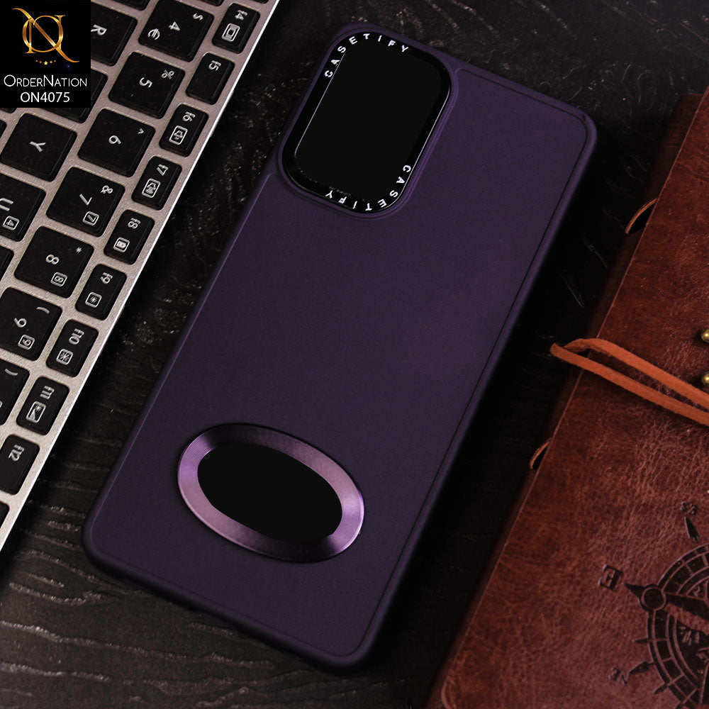 Samsung Galaxy A72 Cover - Purple - New Soft Silicon Fashion Case With Fancy Camera Ring & Logo Hole