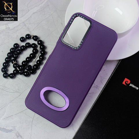 Samsung Galaxy A73 5G Cover - Purple - New Soft Silicon Fashion Case With Fancy Camera Ring & Logo Hole