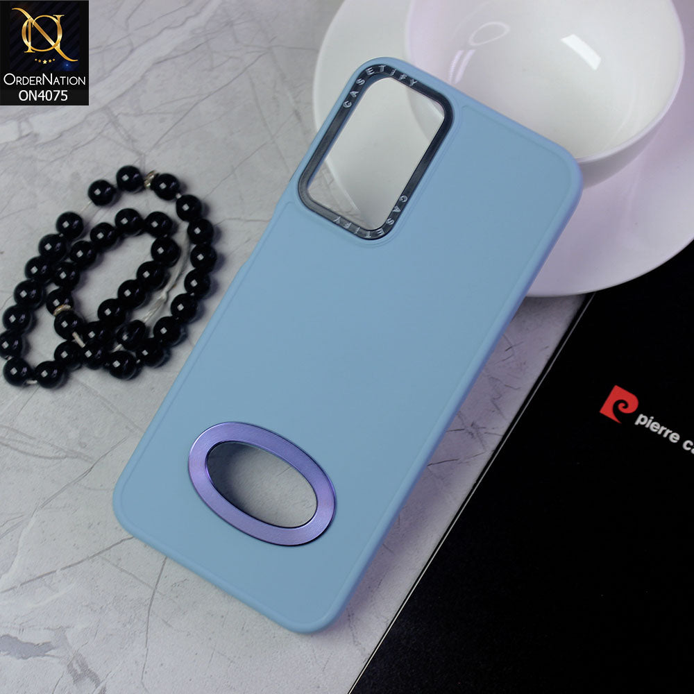 Samsung Galaxy A73 5G Cover - Sierra Blue - New Soft Silicon Fashion Case With Fancy Camera Ring & Logo Hole