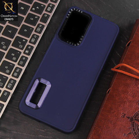 Vivo V23e 5G Cover - Blue - New Soft Silicon Fashion Case With Fancy Camera Ring & Logo Hole