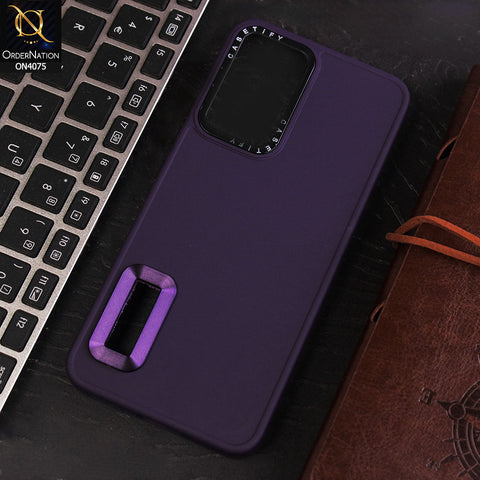 Vivo V23e Cover - Purple - New Soft Silicon Fashion Case With Fancy Camera Ring & Logo Hole