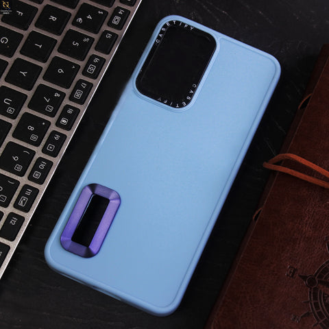 Vivo V23e Cover - Sierra Blue - New Soft Silicon Fashion Case With Fancy Camera Ring & Logo Hole
