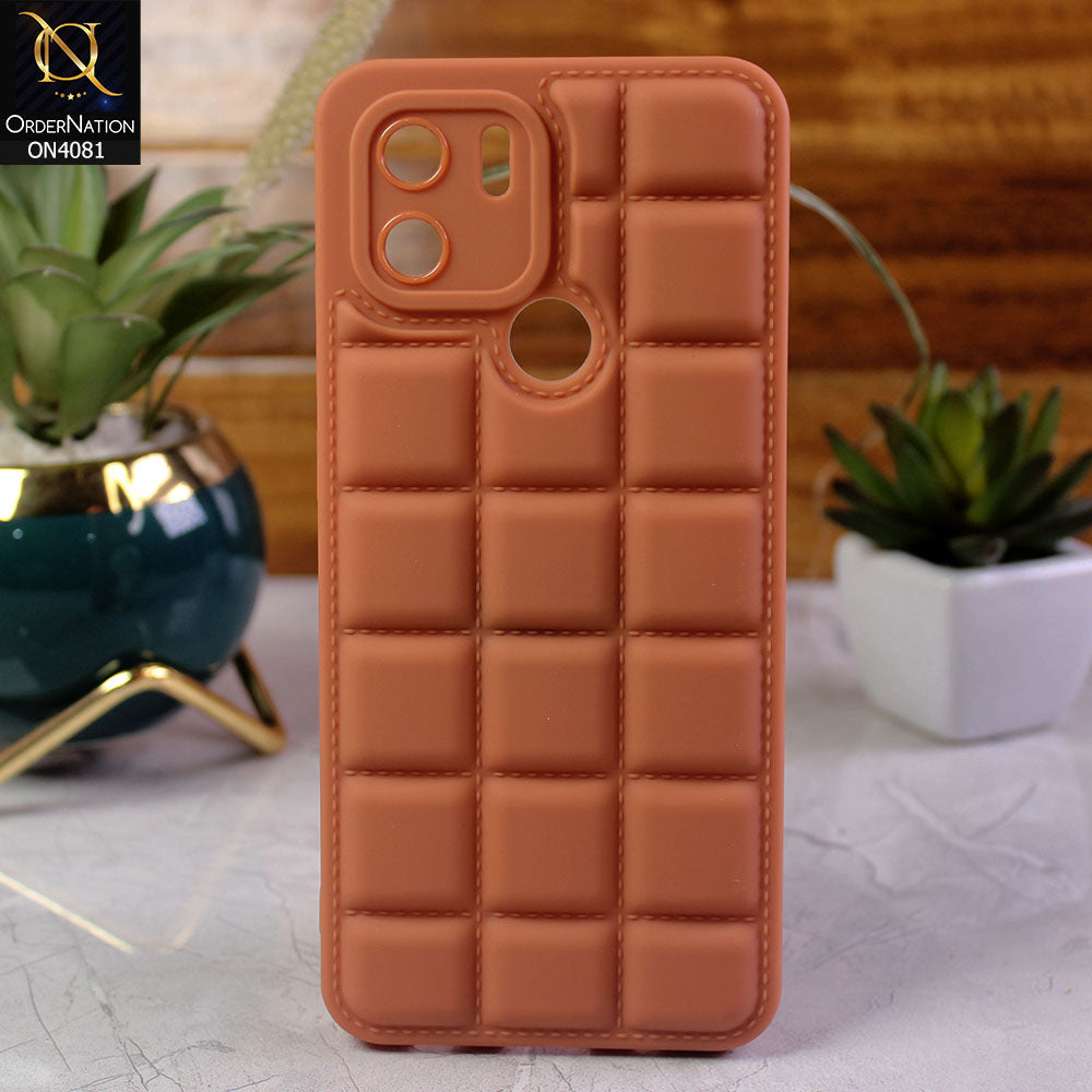 Xiaomi Redmi A2 Plus Cover - Brown - New Soft Silicon Fashion Case With Fancy Camera Ring & Logo Hole