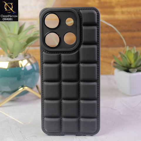 Infinix Smart 7 Cover - Black - New Gird Line Pattern Soft Silicone Fashion Case