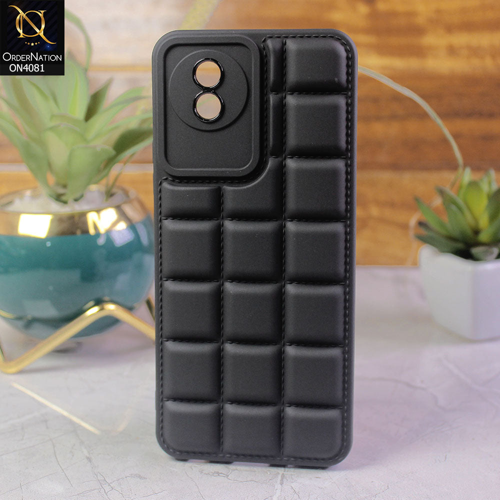 Vivo Y11 2023 Cover - Black - New Gird Line Pattern Soft Silicone Fashion Case