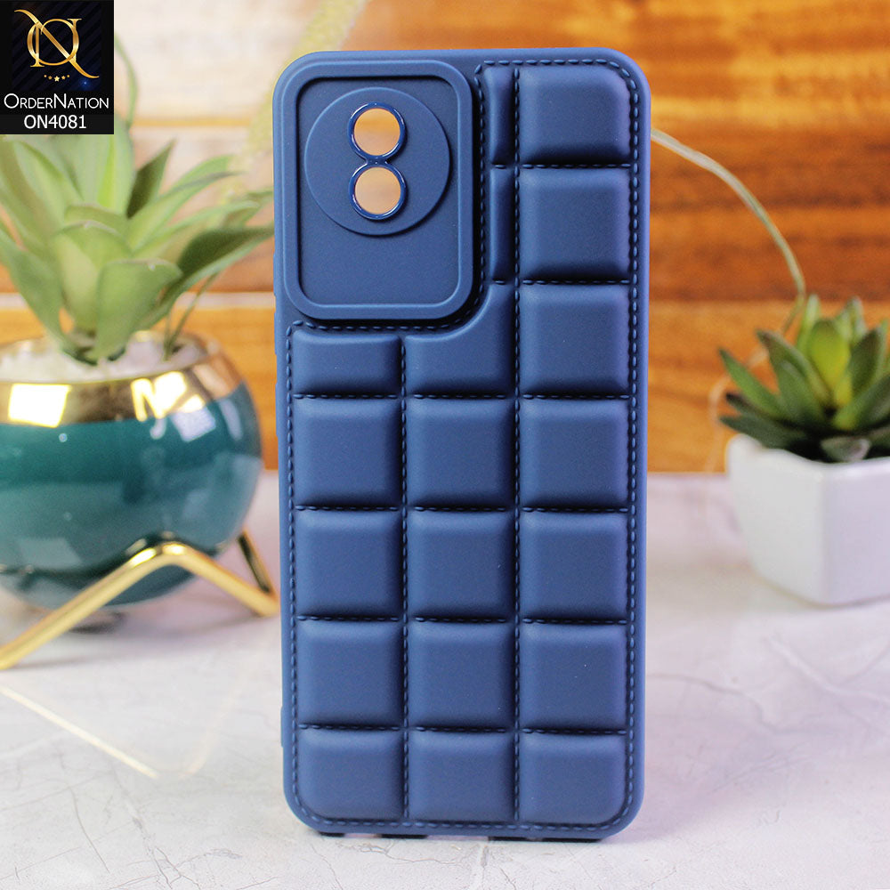 Vivo Y02A Cover - Blue - New Soft Silicon Fashion Case With Fancy Camera Ring & Logo Hole