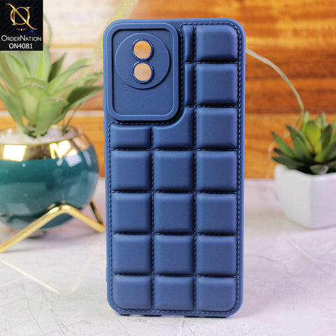 Vivo Y02A Cover - Blue - New Soft Silicon Fashion Case With Fancy Camera Ring & Logo Hole