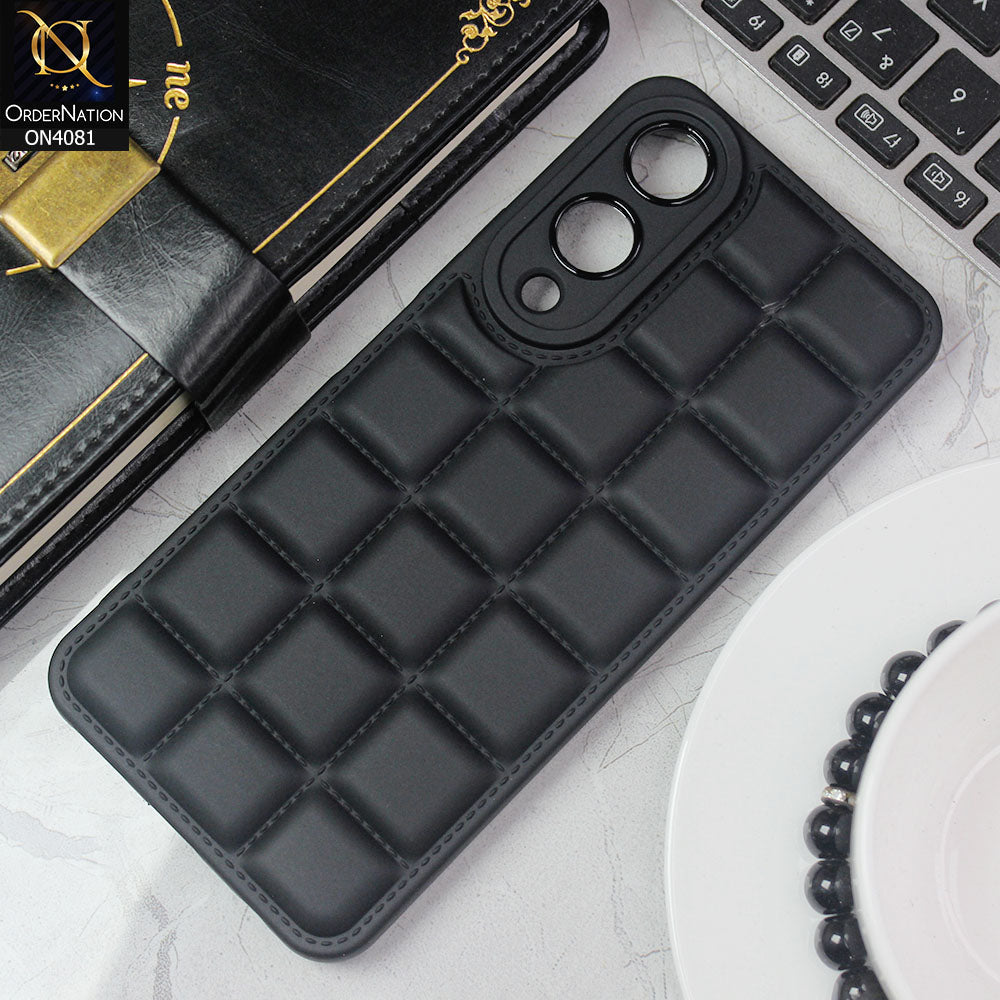 Vivo Y17s Cover - Black - New Gird Line Pattern Soft Silicone Fashion Case