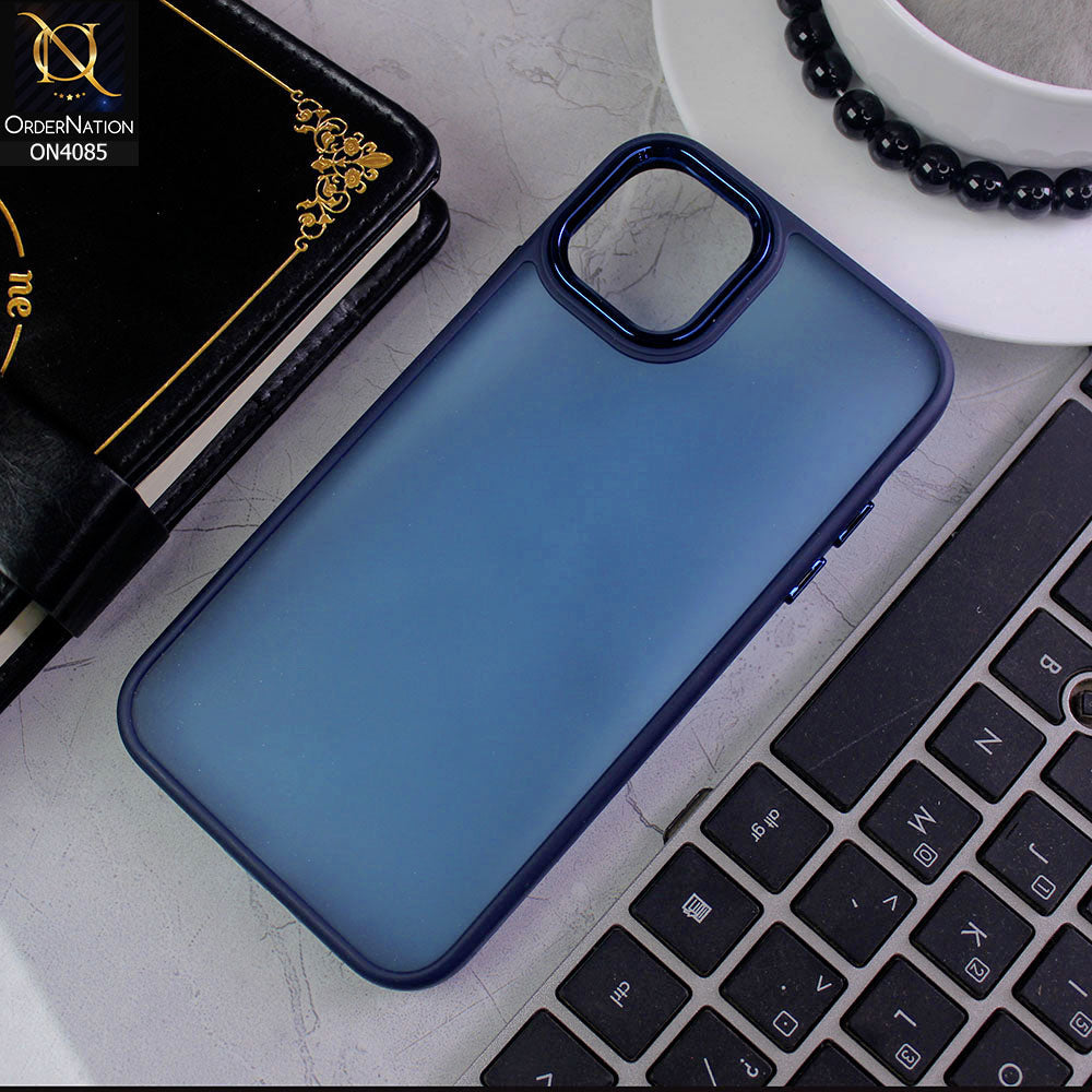 iPhone 11 Cover - Blue - Pc + Tpu Anti Scratch Space II Collection With Fancy Camera Ring Soft Case