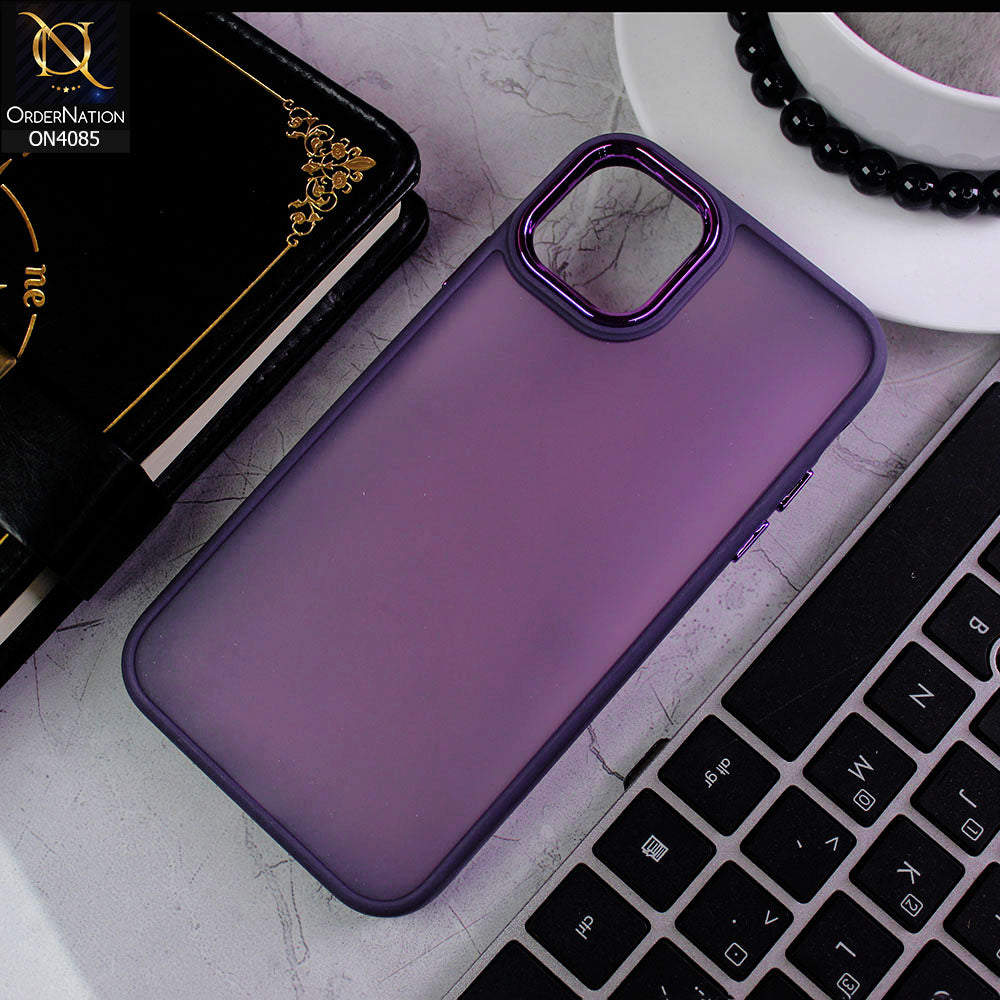 iPhone 11 Cover - Purple - Pc + Tpu Anti Scratch Space II Collection With Fancy Camera Ring Soft Case