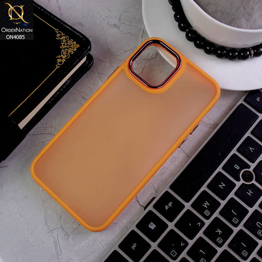 iPhone 11 Pro Cover - Orange - Pc + Tpu Anti Scratch Space II Collection With Fancy Camera Ring Soft Case