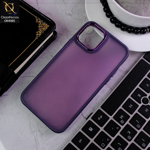 iPhone 11 Pro Cover - Purple - Pc + Tpu Anti Scratch Space II Collection With Fancy Camera Ring Soft Case