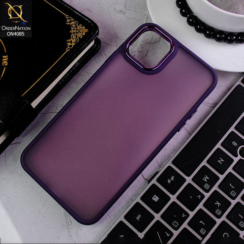 iPhone 11 Pro Max Cover - Purple - Pc + Tpu Anti Scratch Space II Collection With Fancy Camera Ring Soft Case