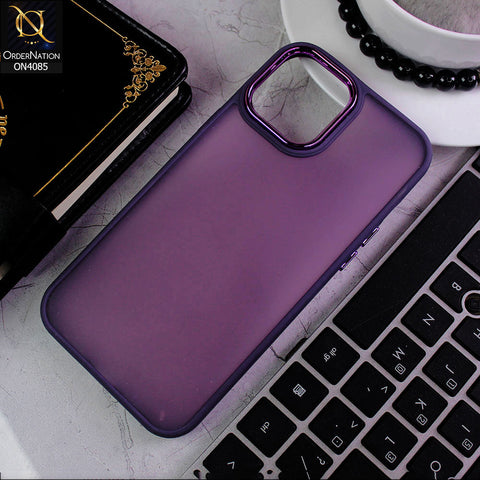 iPhone 12 Pro Max Cover - Purple - Pc + Tpu Anti Scratch Space II Collection With Fancy Camera Ring Soft Case