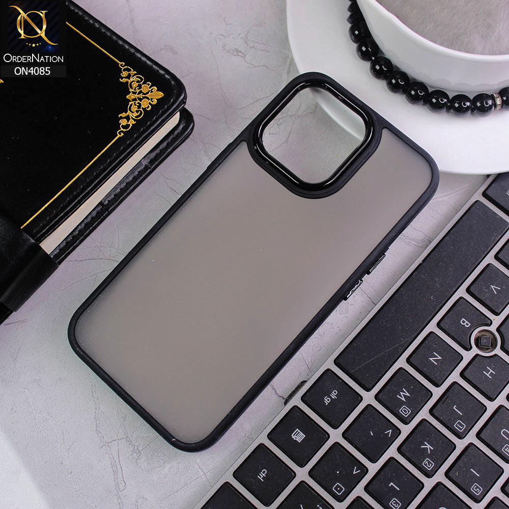 iPhone 13 Pro Cover - Black - Pc + Tpu Anti Scratch Space II Collection With Fancy Camera Ring Soft Case