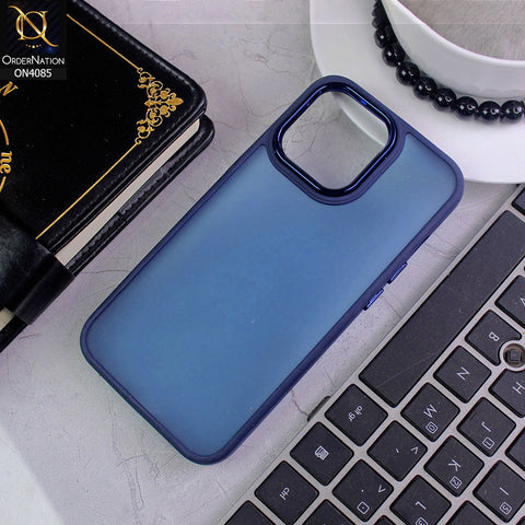 iPhone 13 Pro Cover - Blue - Pc + Tpu Anti Scratch Space II Collection With Fancy Camera Ring Soft Case