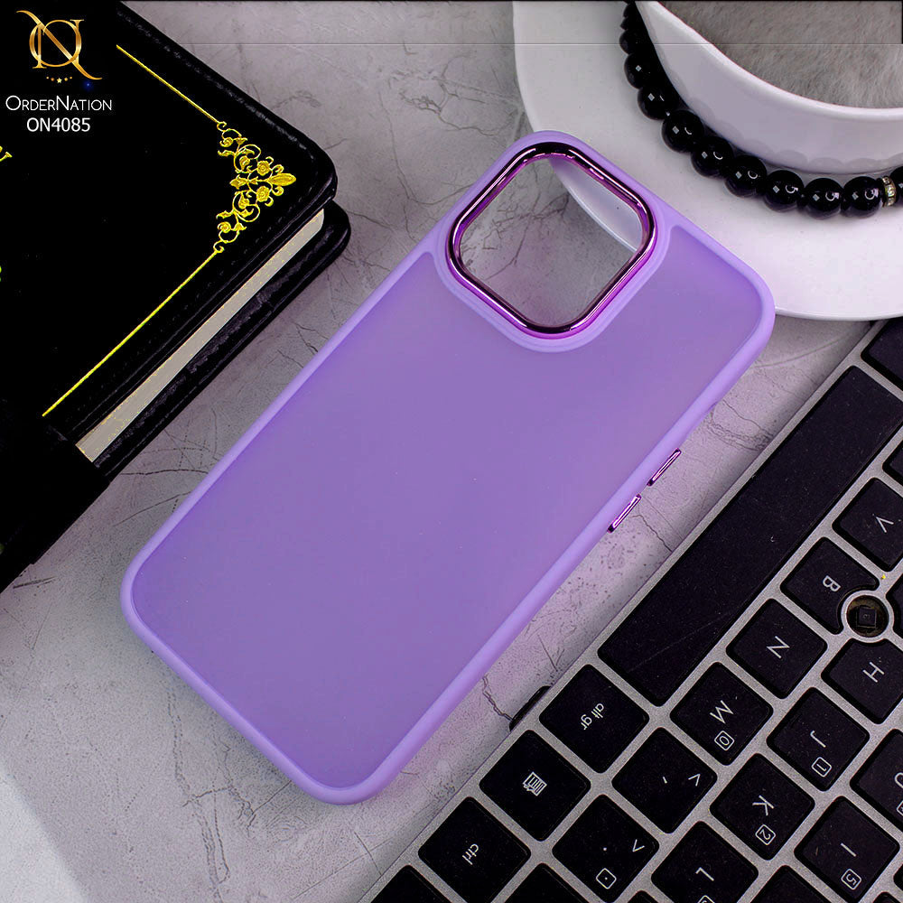 iPhone 13 Pro Cover - Light Purple - Pc + Tpu Anti Scratch Space II Collection With Fancy Camera Ring Soft Case