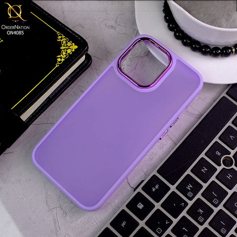 iPhone 13 Pro Cover - Light Purple - Pc + Tpu Anti Scratch Space II Collection With Fancy Camera Ring Soft Case