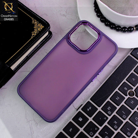 iPhone 13 Pro Cover - Purple - Pc + Tpu Anti Scratch Space II Collection With Fancy Camera Ring Soft Case