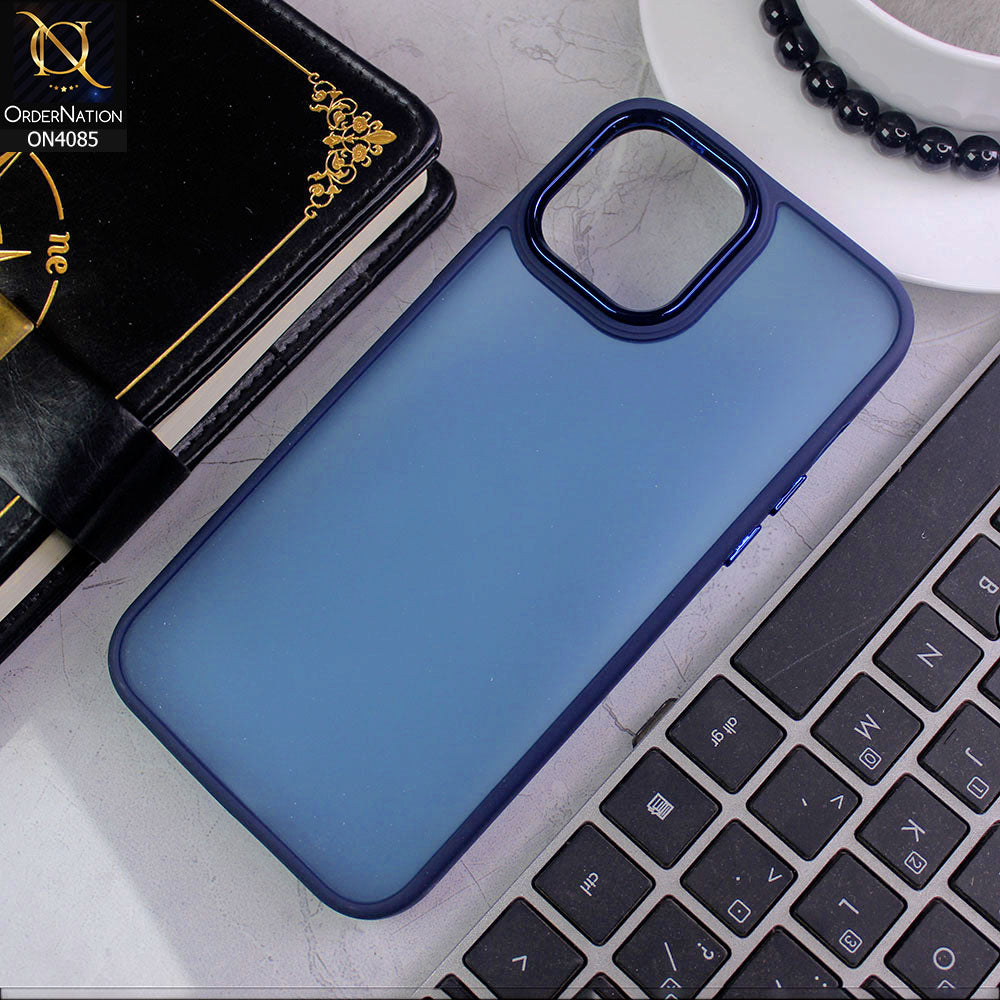 iPhone 13 Pro Max - Blue - Pc + Tpu Anti Scratch Space II Collection With Fancy Camera Ring Soft Case