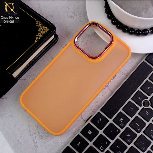 iPhone 14 Pro Cover - Orange - Pc + Tpu Anti Scratch Space II Collection With Fancy Camera Ring Soft Case