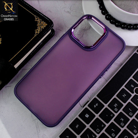 iPhone 14 Pro Max Cover - Purple - Pc + Tpu Anti Scratch Space II Collection With Fancy Camera Ring Soft Case