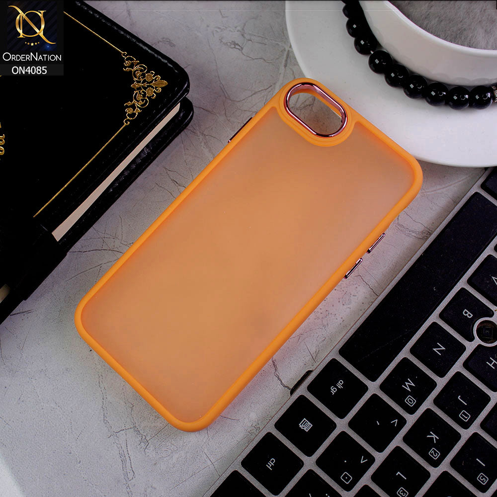 iPhone SE 2022 Cover - Orange - Pc + Tpu Anti Scratch Space II Collection With Fancy Camera Ring Soft Case