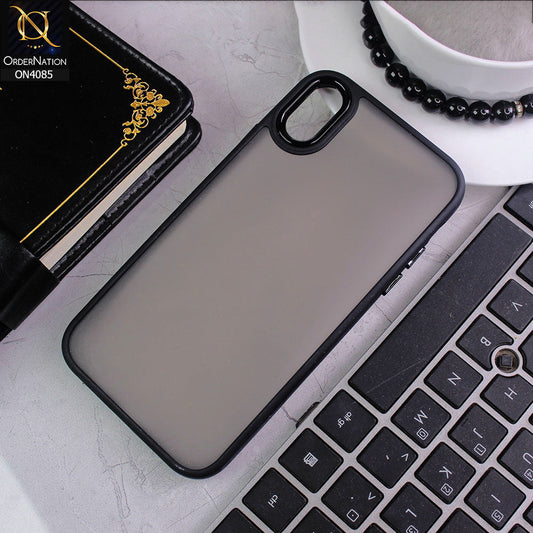 iPhone XR Cover - Black - Pc + Tpu Anti Scratch Space II Collection With Fancy Camera Ring Soft Case