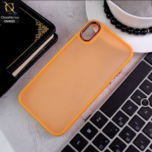 iPhone XR Cover - Orange - Pc + Tpu Anti Scratch Space II Collection With Fancy Camera Ring Soft Case