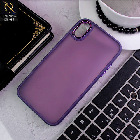 iPhone XR Cover - Purple - Pc + Tpu Anti Scratch Space II Collection With Fancy Camera Ring Soft Case