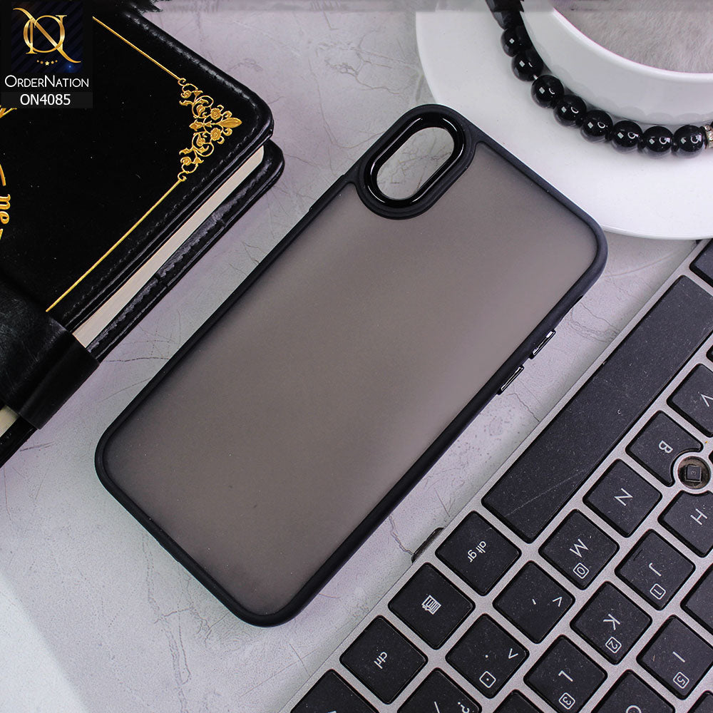 iPhone XS / X Cover - Black - Pc + Tpu Anti Scratch Space II Collection With Fancy Camera Ring Soft Case