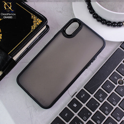 iPhone XS / X Cover - Black - Pc + Tpu Anti Scratch Space II Collection With Fancy Camera Ring Soft Case