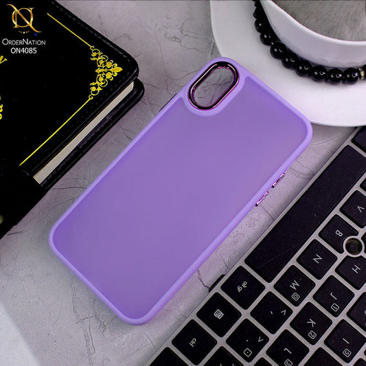 iPhone XS / X Cover - Light Purple - Pc + Tpu Anti Scratch Space II Collection With Fancy Camera Ring Soft Case