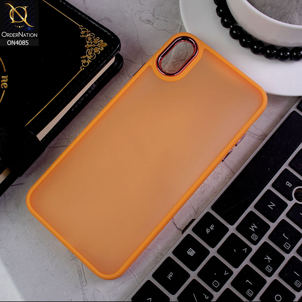 iPhone XS Max Cover - Orange - Pc + Tpu Anti Scratch Space II Collection With Fancy Camera Ring Soft Case