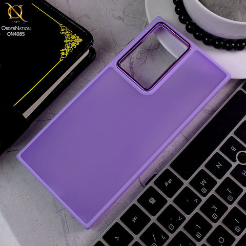 Samsung Galaxy S22 Ultra 5G Cover - Light Purple - Pc + Tpu Anti Scratch Space II Collection With Fancy Camera Ring Soft Case