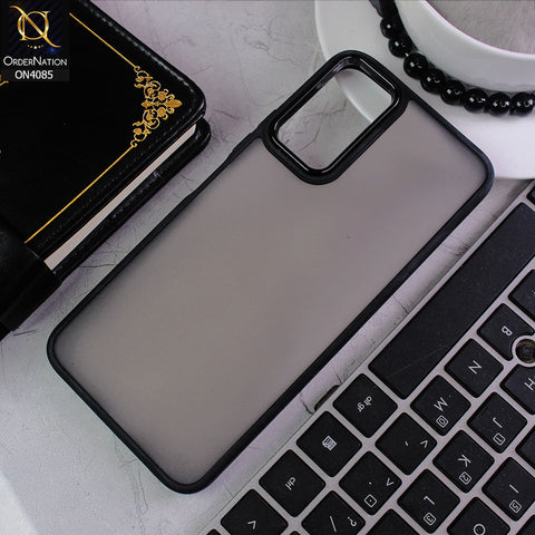 Vivo Y11s Cover - Black - Pc + Tpu Anti Scratch Space II Collection With Fancy Camera Ring Soft Case